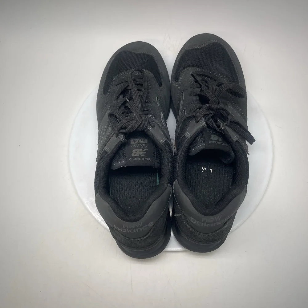 New Balance Sneakers Mens 11 D 574 ML574EVE Black Athletic Casual Gym Shoes